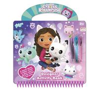 TM ESSENTIALS Gabby's Designer Book - Juego de pintura para niños con libro de dibujo, lápices y pegatinas, juego creativo con plantillas y asa de transporte