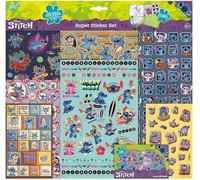 TM ESSENTIALS Stitch XL Super Stickerset, XXL Sticker Set para niños, Láser, purpurina y 3D, diferentes tamaños y colores, ideal para tardes de juego y cumpleaños