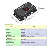 TM80 TV Link Modulator AV a RF Converter Calidad Profesional Audio Video Señal Converter Compartir Caja Digital DVR DVD Receptor AV para de Cine en casa Material ABS 104x68x24mm