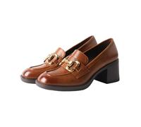 TMA EYES Ladies' Casual Versatile Loafers, Elegant and Fashionable(Color Camello,40)