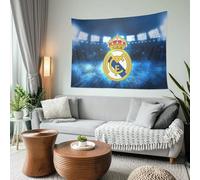 TMATUTA Tapiz del Real Madrid con logotipo del equipo para colgar en la pared para la sala de estar de los niños