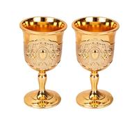 Tmboryuu 2 vasos de chupito de metal con grabado de flor de rosa, copa de vino, vasos medievales para fiestas, bodas, regalos, vasos de licor de metal