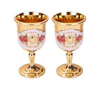 Tmboryuu 2 vasos de chupito de metal con grabado de flor de rosa, copa de vino, vasos medievales para fiestas, bodas, regalos, vasos de licor de metal