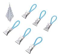 Tmboryuu 6 clips de metal multiusos de acero para toallas de té, para asegurar picnics, mantas, toallas de playa, abrazaderas de metal al aire libre