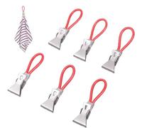 Tmboryuu 6 clips de metal multiusos de acero para toallas de té, para asegurar picnics, mantas, toallas de playa, abrazaderas de metal al aire libre