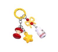 Tmboryuu Accesorios estéticos de llavero con forma de seta de estrella, anillos de coche, dijes de bolsa de lazos para mujer, anillos para mujer, Q1925 1