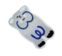 Tmboryuu Alfombra flocada con patrón de Animales de Dibujos Animados para dormitorios, Textura, Antideslizante, Lavable a máquina, Alfombra Absorbente, Alfombra de baño Antideslizante