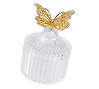 Tmboryuu Bandeja de confitería lista para bodas con adornos de mariposa y compartimentos en capas, contenedor de dulces con tapa