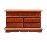 Tmboryuu Baúl de madera blanca vintage con 4 cajones para casas de muñecas a escala 1/12, almacenamiento en miniatura