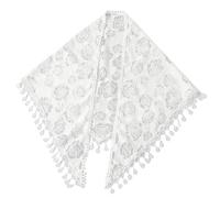 Tmboryuu Bufanda triangular de encaje con bordado floral para chal nupcial Uso multifuncional Bufanda de encaje para la cabeza de 130x50 cm