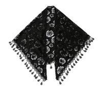 Tmboryuu Bufanda triangular de encaje con bordado floral para chal nupcial Uso multifuncional Bufanda de encaje para la cabeza de 130x50 cm