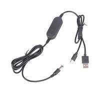 Tmboryuu Cable de alimentación USB C de 5 V/12 V a 5,5 x 2,1 mm, 12 W para luces LED, altavoces, cable de refuerzo de 1,6 m con control de conmutación
