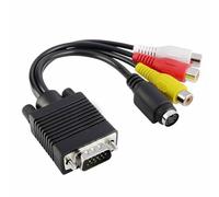 Tmboryuu Cable de conversión VGA a S Video 3RCA permite transferencia perfecta entre dispositivos electrónicos y pantallas Durabilidad Cable convertidor VGA a AV