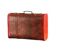 Tmboryuu Caja de almacenamiento de madera de estilo chino vintage con asa de piel sintética para organización del hogar y accesorios de viaje, baúl de almacenamiento vintage con patrón chino
