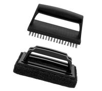 Tmboryuu Cepillo de barbacoa resistente a altas temperaturas con agarre cómodo que elimina eficazmente los alimentos quemados de parrillas y parrillas delanteras, cepillo de limpieza para cocinar al