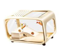 Tmboryuu Clear Computer Marinepark - Ecosistema de sostenimiento de identidad con tapa para peces de combate y animales marinos, plan compacto de bajo mantenimiento, transparente y oscurecido