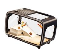 Tmboryuu Clear Computer Marinepark - Ecosistema de sostenimiento de identidad con tapa para peces de combate y animales marinos, plan compacto de bajo mantenimiento, transparente y oscurecido