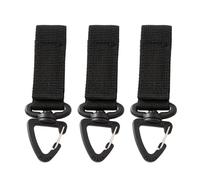 Tmboryuu Clip de mosquetón de 3 uds, Correa giratoria de 360, Black | Correa de hebilla de correas de nailon, gancho de mosquetón para colgar en cinturón, llavero con hebilla