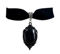 Tmboryuu Collar con dije de cristal gótico para mujer, joyería punk hip hop, accesorio de bruja, colgante de cristal de terciopelo negro, gargantilla con colgante de joyería para hombre, collares de