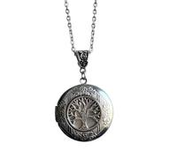 Tmboryuu Collar con medallón para fotografía con símbolo hecho a mano que muestra diseños de triquetra y árboles, joyería fotográfica de