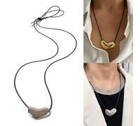 Tmboryuu Collar de cuerda con colgante de remolinos de moda con cuerda de cuero personalizable para trajes elegantes, fiestas y uso casual, elegante collar de amor, talla única, como se describe, No