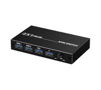 Tmboryuu Conmutador de Puerto de Pantalla KVM 2 Puertos 4K 60Hz Hub USB C de aleación de Aluminio para Teclado ratón Impresora Compartir Entre 2 Sistemas KVM Cambiar USB
