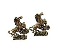 Tmboryuu De Caballo del Zodiaco Chino de 2 Piezas para éxito Profesional, Buena Suerte y decoración Fengshui en Estudio, hogar, Oficina, Regalo, Dije para Dinero