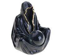 Tmboryuu Decoración de Halloween Figura de Dios de la Muerte con bola de cristal y motivos de murciélago, resinas, adorno artesanal para mesa y estante, estatua de Dios de la Muerte