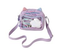 Tmboryuu Elegante bandolera transparente de dibujos animados japoneses para adolescentes, espaciosa mochila escolar con correa ajustable de nailon Itabag, Purple