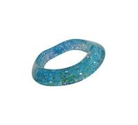 Tmboryuu Elegante brazalete de resina de gran tamaño colorido y llamativo con patrón de estrella brillante para mujer, irregular, grande y brillante, talla única, como se describe