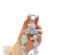 Tmboryuu Elegante llavero de cuentas hecho a mano con colgante de cadena para teléfono celular, cuerda para teléfono celular, joyería para mujer