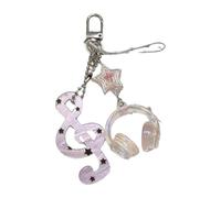 Tmboryuu Elegante llavero retro con lunares y notas musicales y patrones de estrellas para los amantes de la música, llavero vintage de lunares, B, Talla única