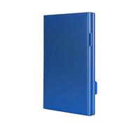 Tmboryuu Elegante tarjeta de aleación de aluminio, acolchado suave para almacenamiento de accesorios, almacenamiento de tarjetas de visita, Blue