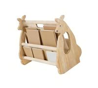 Tmboryuu Estantería de madera natural para preescolares con amplio espacio para doblar libros de cuentos favoritos, estantería de espacio pequeño