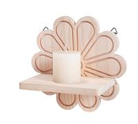 Tmboryuu Estantes de pared de madera de estilo bohemio con diseños elegantes, ideales para decoración de sala de estar, dormitorio, organización del hogar