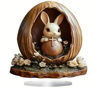 Tmboryuu Estatuas Decorativas para Sala de Estar, hogar, decoración de Oficina, Figuras de Conejos acrílicos, centros de, Estatua de búho de niña