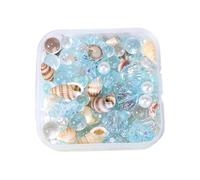 Tmboryuu Estrellas de mar Brillantes Multicolores Conchas mezclan Resina artesanía Botella Adorno para jarrón Relleno Centro de Conchas Mixtas Cuentas de Vidrio