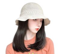 Tmboryuu Extensiones de cabello, sombrero de pescador para adolescentes, sombrero de sol para viajes, accesorios de fotos, accesorios de cubo transpirables, gorras ajustables para el cabello, L, Talla