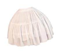 Tmboryuu Falda ajustable de crinolina con aro de acero transpirable de poliéster para bodas y desfiles, falda de aro de acero de princesa de 45 cm, blanco, Talla única