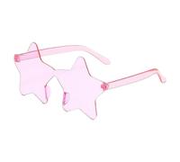 Tmboryuu Gafas de sol permanentes de una sola pieza para ejecución, disfraz de PC, sustancia fina, incidentes de vacaciones, parasoles moldeados con estrellas, materiales de fiesta