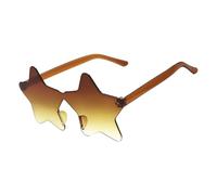 Tmboryuu Gafas de sol permanentes de una sola pieza para ejecución, disfraz de PC, sustancia fina, incidentes de vacaciones, parasoles moldeados con estrellas, materiales de fiesta