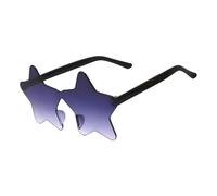 Tmboryuu Gafas de sol permanentes de una sola pieza para ejecución, disfraz de PC, sustancia fina, incidentes de vacaciones, parasoles moldeados con estrellas, materiales de fiesta