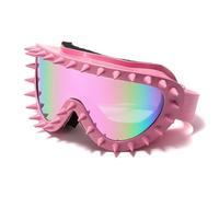 Tmboryuu Gafas protectoras para, protección contra la nieve, gafas para exteriores con decoración tachonada para entusiastas del montañismo, gafas para la nieve