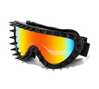 Tmboryuu Gafas protectoras para, protección contra la nieve, gafas para exteriores con decoración tachonada para entusiastas del montañismo, gafas para la nieve