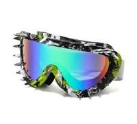 Tmboryuu Gafas protectoras para, protección contra la nieve, gafas para exteriores con decoración tachonada para entusiastas del montañismo, gafas para la nieve