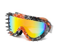 Tmboryuu Gafas protectoras para, protección contra la nieve, gafas para exteriores con decoración tachonada para entusiastas del montañismo, gafas para la nieve