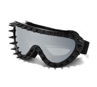 Tmboryuu Gafas protectoras para, protección contra la nieve, gafas para exteriores con decoración tachonada para entusiastas del montañismo, gafas para la nieve