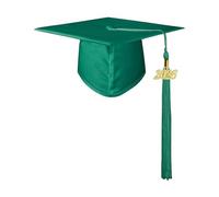 Tmboryuu Gorra de graduación 2026, cómoda y transpirable, para ceremonia de adultos, gorra de tela formal, verde, Adult version