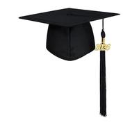 Tmboryuu Gorra de graduación 2026, cómoda y transpirable, para ceremonia de adultos, gorra de tela formal, Negro, Adult version