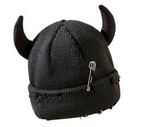 Tmboryuu Gorro de punto para clima frío con orejeras ajustables de seguridad, diseño acrílico aislado para deportes de nieve y urbanos, con solapa térmica para las orejas, gorro de invierno de